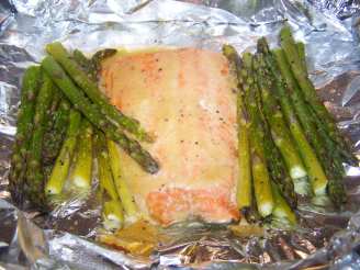 Honey Mustard Salmon and Asparagus (Foil Wrapped)