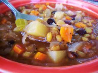 Easy Tasty Hearty Lentil Black Bean Stew