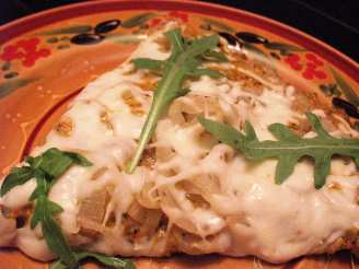 Caramelized Onion, Macadamia Pesto on Wheat Flax Seed Pizza Crus