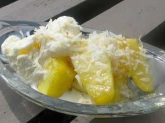 Roasted Pineapple With Rum-Vanilla Sauce and Coconut