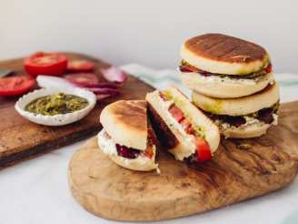 English Muffin Panini With Goat Cheese and Tomato