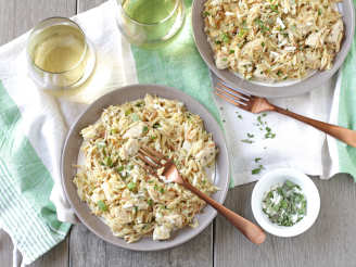 Lemony Chicken and Scallion Orzo, Risotto-Style