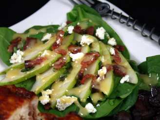 Spinach Pear Salad W/Bacon and Honey Dijon Dressing