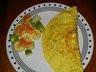 Eggs and Sausage Omelet With Tomatoes and Peppers