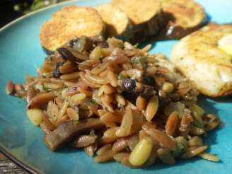 Mushroom Orzo Risotto With Pine Nuts