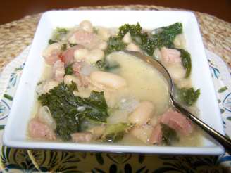 Tuscan White Bean Soup With Ham and Kale