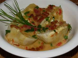 Goat Cheese and Spinach Potato Dumplings With Bacon Gravy