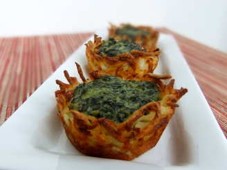 Spinach and Goat Cheese Hashbrowns Nests