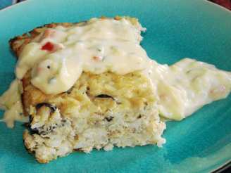 Salmon Brunch Squares With Zucchini Sauce