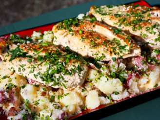 Seared Chicken With Smashed Potatoes & Herbed Pan Sauce