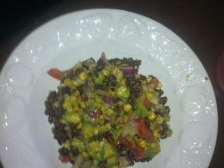 Black Bean, Corn & Avocado Salad over Red Quinoa With Cilant