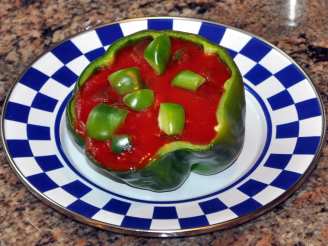 Low Calorie Tomato Flavored Stuffed Peppers With Tuna