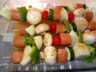 Summer Time Yum - Sausage and Vegetable Kabobs on the Grill