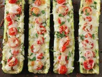 Spicy Zucchini Boats With Tomato & Pepper Jack