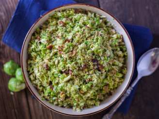 Chiffonade of Brussels Sprouts with Bacon & Hazelnuts