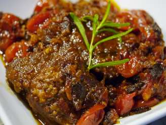 Boneless Beef Spareribs, Tomato Fig Chutney