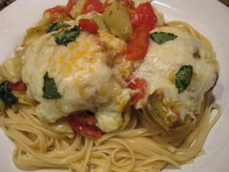 Italian Mozzarella Chicken W/Tomatoes & Artichokes
