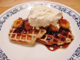 Bananas Foster Waffles W/Ginger Whipped Cream