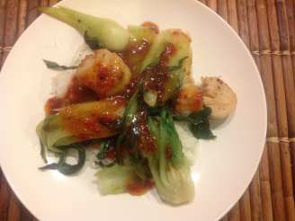 Sweet and Spicy Scallops and Bok Choy