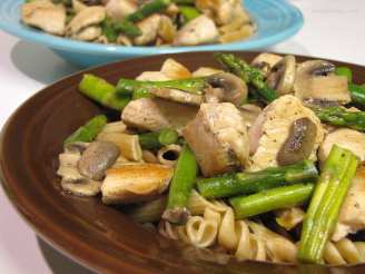 Sauteed Chicken With Asparagus and Mushrooms