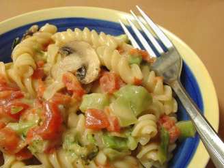 Pasta,Mushrooms and Broccoli W/ Creamy Tomato Sauce