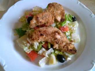 Oven Fried Chicken Tenders With Chopped Salad and Vinaigrette