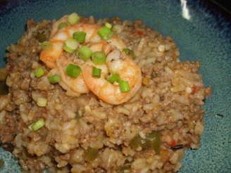 Dirty Brown Rice With Shrimp