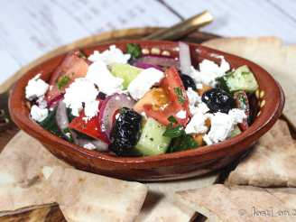 Greek Village Salad With Grilled Pita Bread