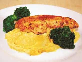 Juicy Mixed Herbs Chicken With Sweet Potato Mash and Saut&eacute