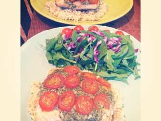 Foil-Baked Salmon With Basil Pesto and Tomatoes