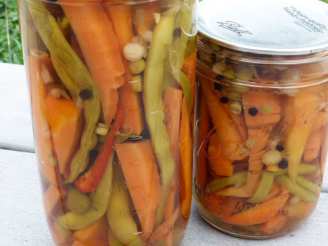 Asian Pickled Green Beans and Carrot Sticks