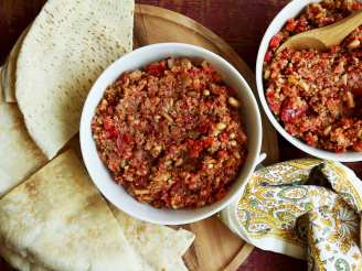 Syrian Tangy Red Pepper and Nut Dip - Muhammara