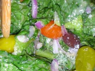 Quick Italian Salad With a Creamy Dressing(Pioneer Woman)