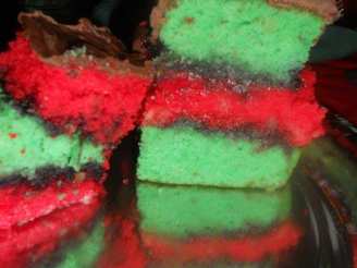 Red & Green Rainbow Cookies (From a Mix)