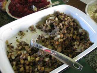 Holiday Stuffing With Mushrooms, Pine Nuts, Sausage, Wild Rice