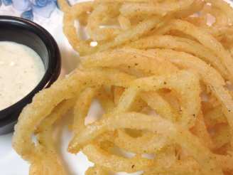Onion Strings With Southwestern Ranch Dipping Sauce