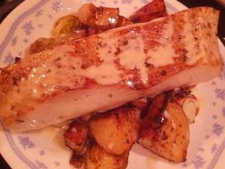 Broiled Turbot With Roasted Winter Vegetables