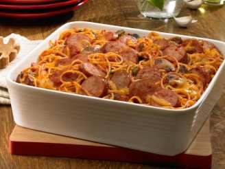 Baked Smoked Sausage Spaghetti Casserole
