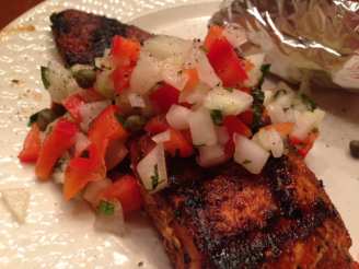 Spice Rubbed Salmon With Cucumber Relish
