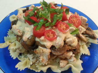 Creamy Tuscan Pasta Sauce With Chicken and Balsamic Mushrooms