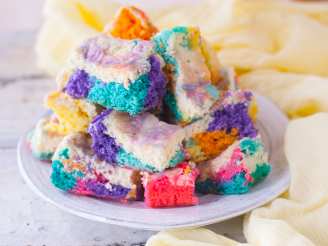 Rainbow Cheesecake Swirl Bars