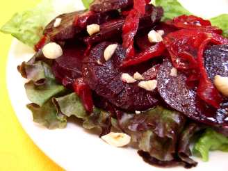 Balsamic Baked Beets with Red Onions & Hazelnuts