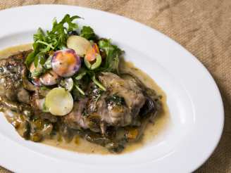 Fresh Veal Sweetbreads With Porcini Sauce & Carrot Salad