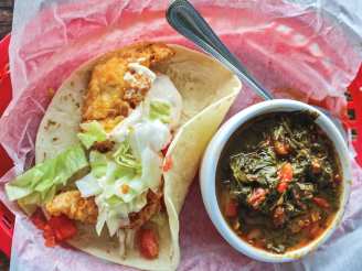 Fried Chicken Tacos from Turnip Greens and Tortillas