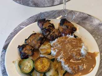 Grilled Thai Curry Chicken Skewers With Coconut-Peanut Sauce