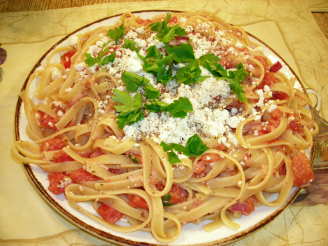 Spaghetti with Tomatoes and Feta