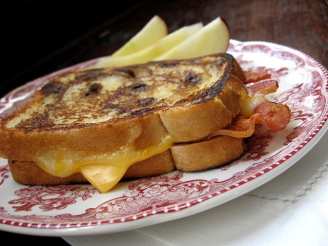 Grilled Cheddar and Bacon on Raisin Bread