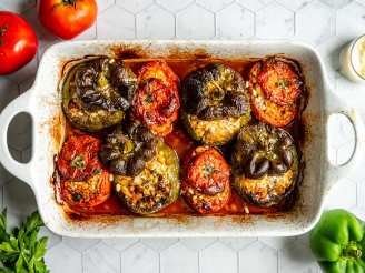 Yemista (Greek Stuffed Tomatoes and Peppers)