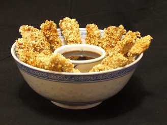 Sesame Pecan Chicken Tenders with Apricot Dipping Sauce