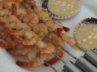 Prawn and Scallop Kebabs with Wasabi Dipping Sauce